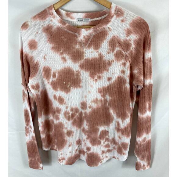 NWOT Sweet Romeo Tie-Dye Thermal Top size small - Picture 2 of 5